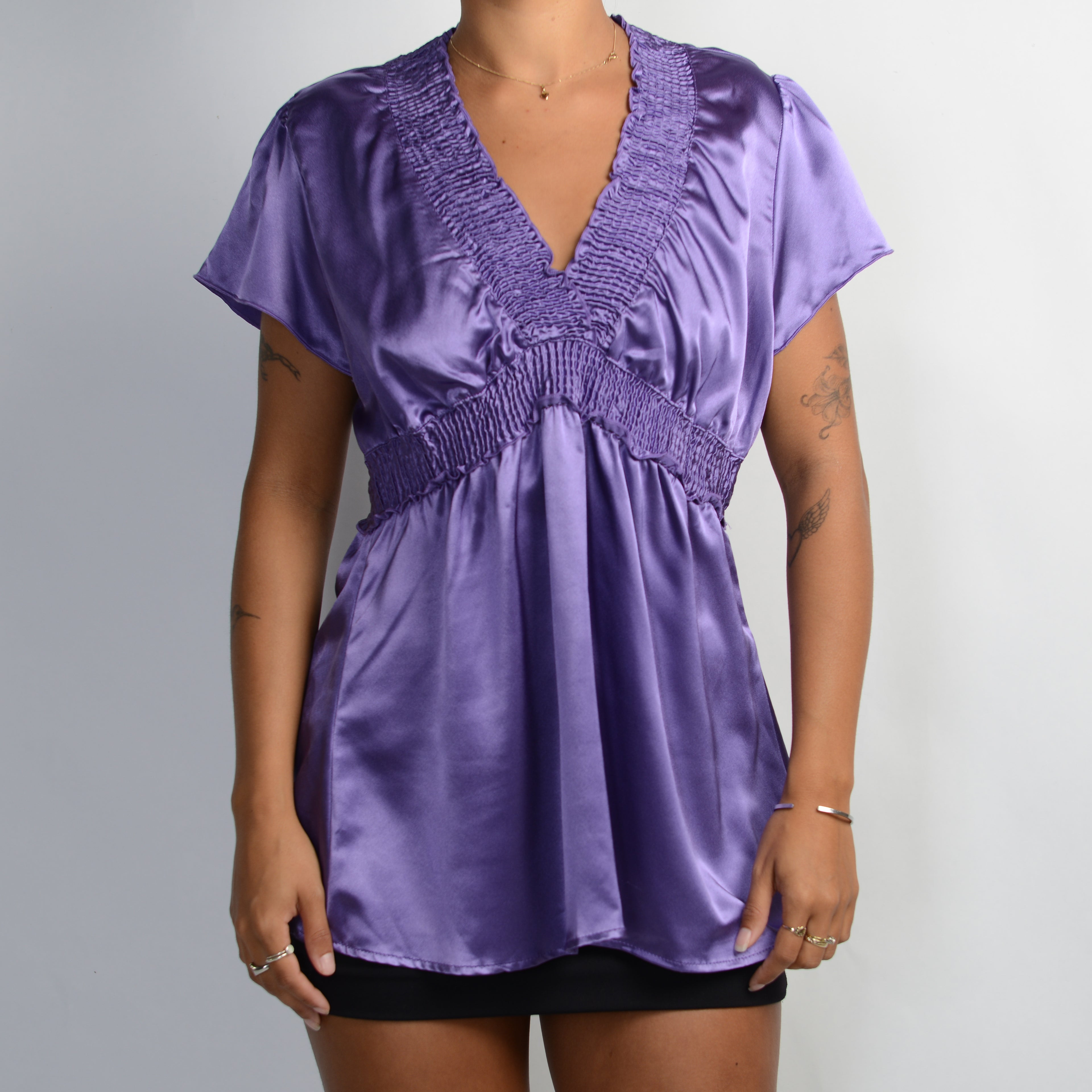 PURPLE SATIN TOP