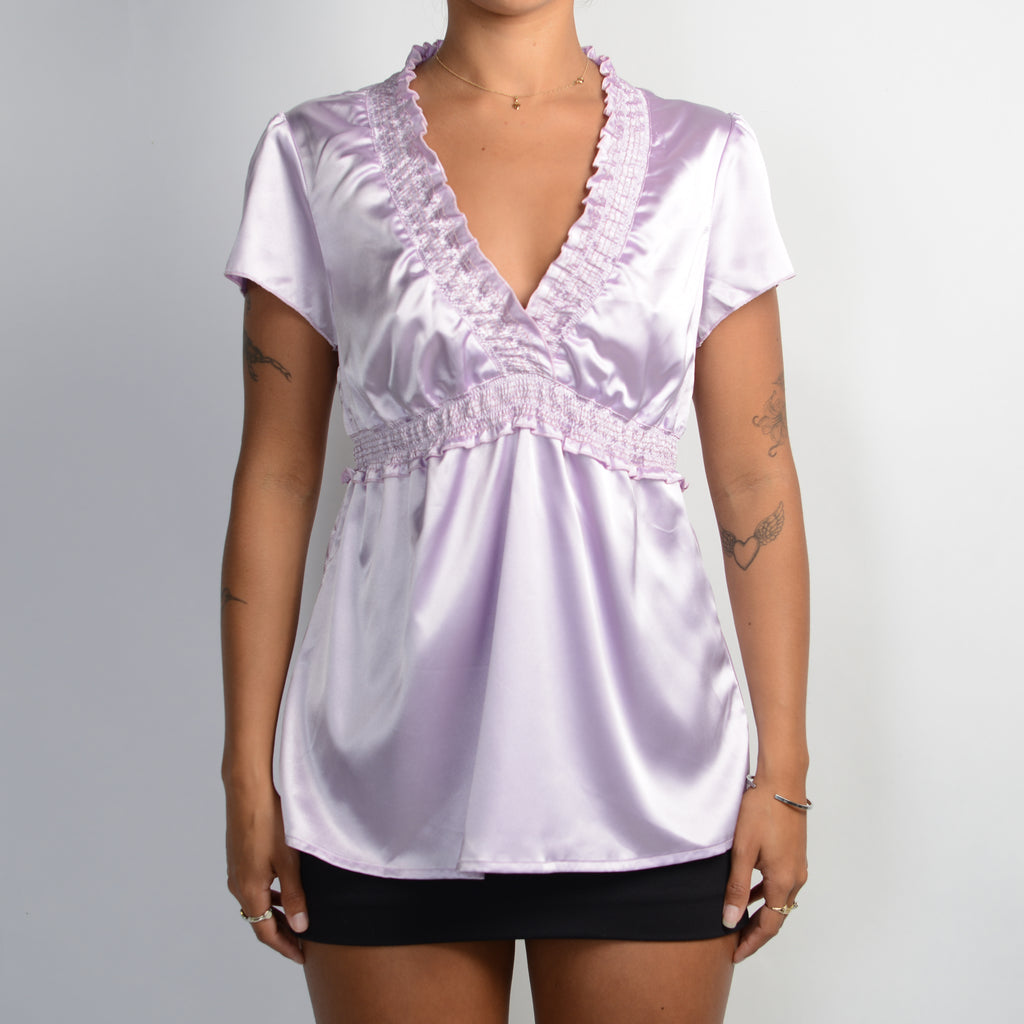 LILAC SATIN TOP