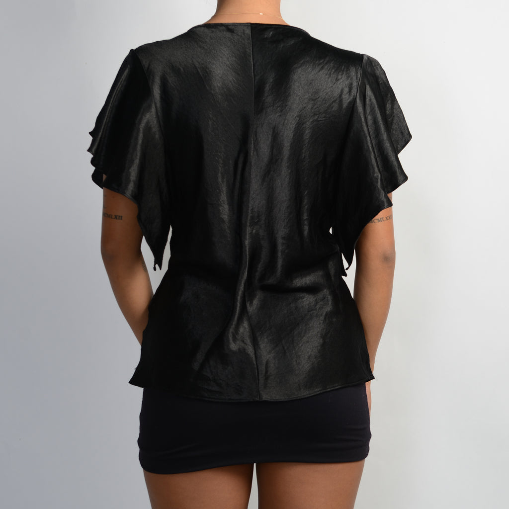 BLACK SATIN TOP