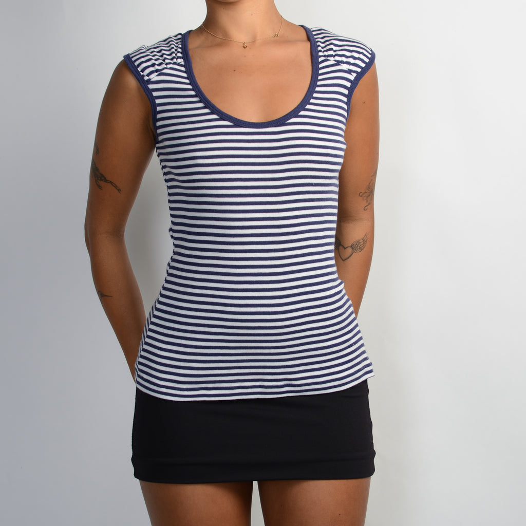 NAVY STRIPE TANK TOP