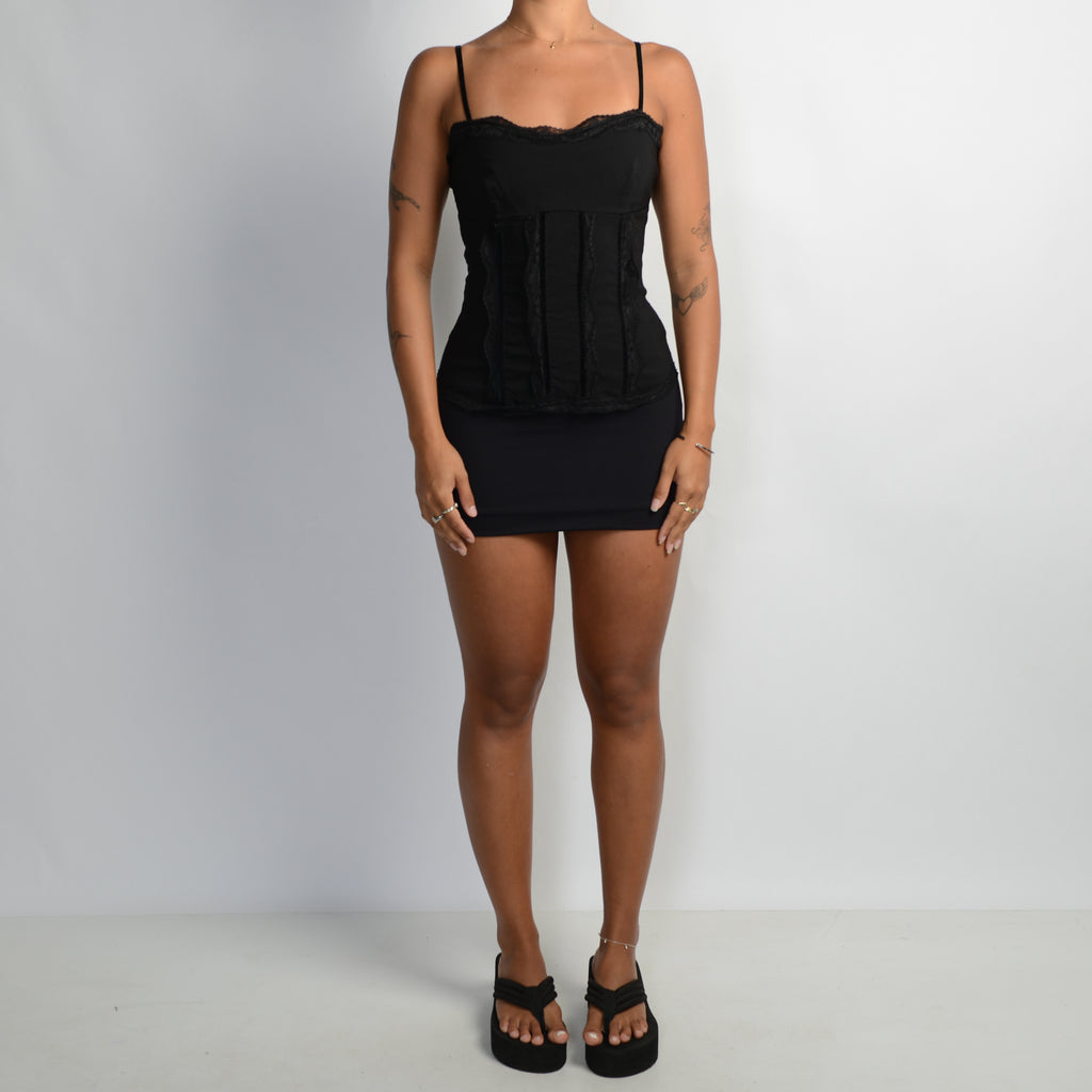 BLACK LACE TRIM CAMISOLE