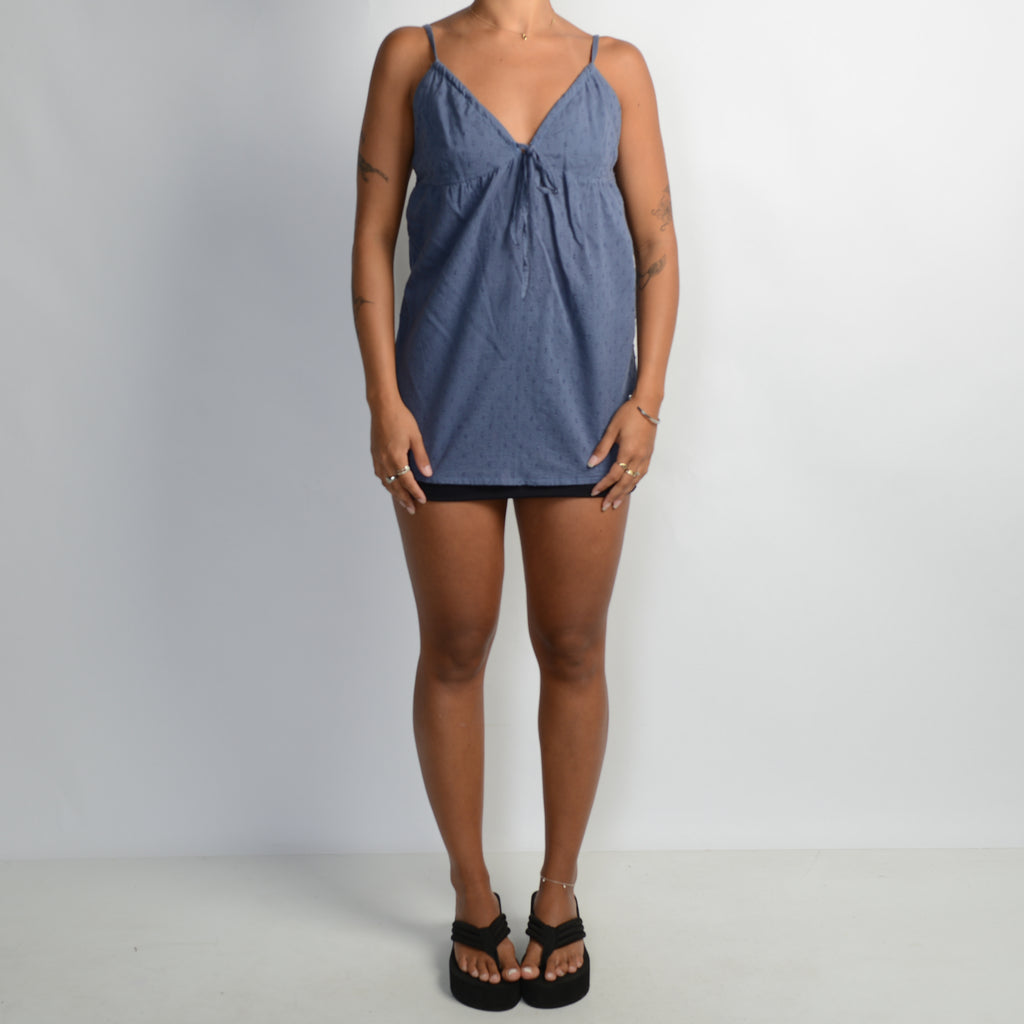BLUE BABYDOLL TOP