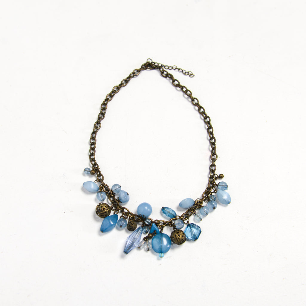 BLUE BEADED NECKLACE