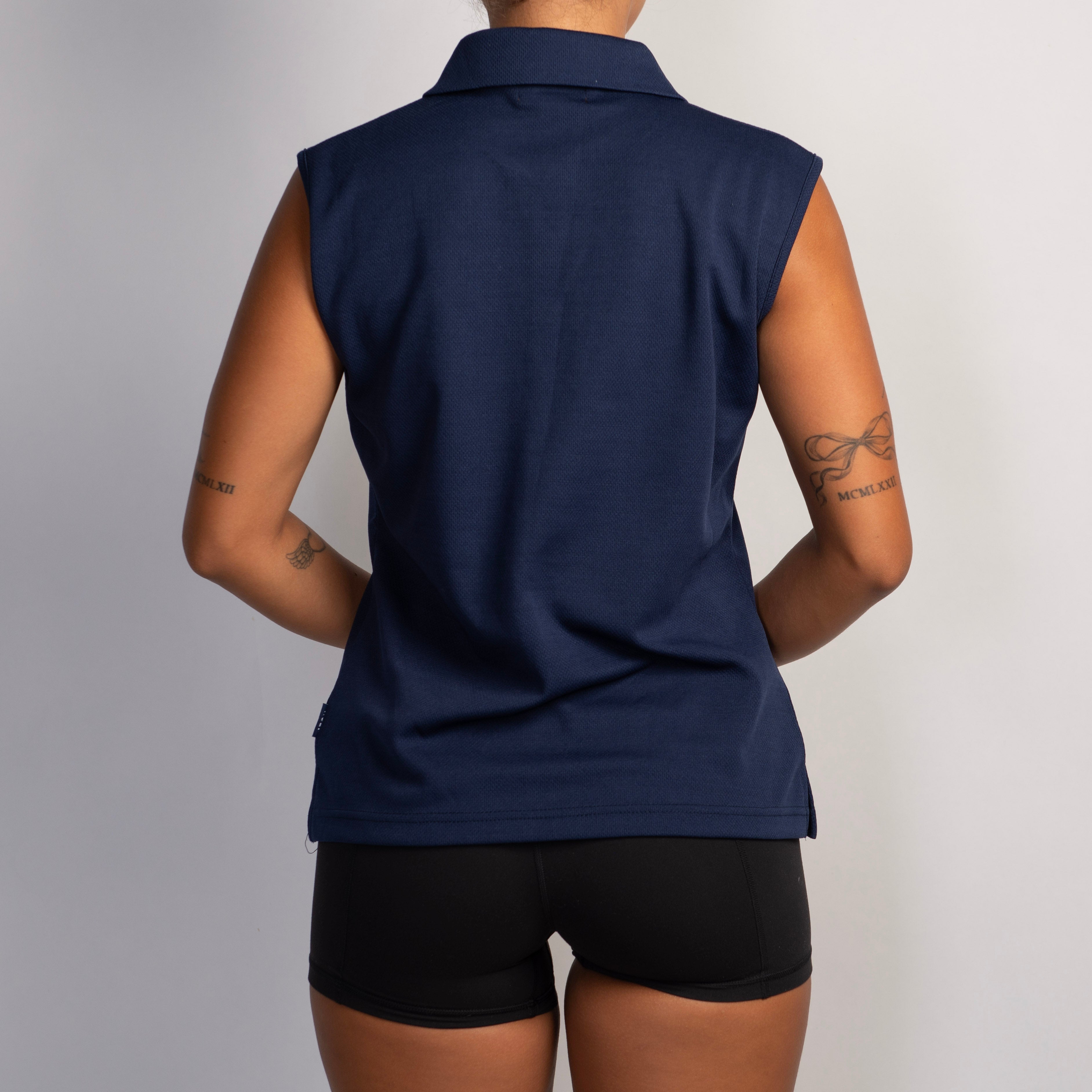 NAVY SLEEVELESS POLO