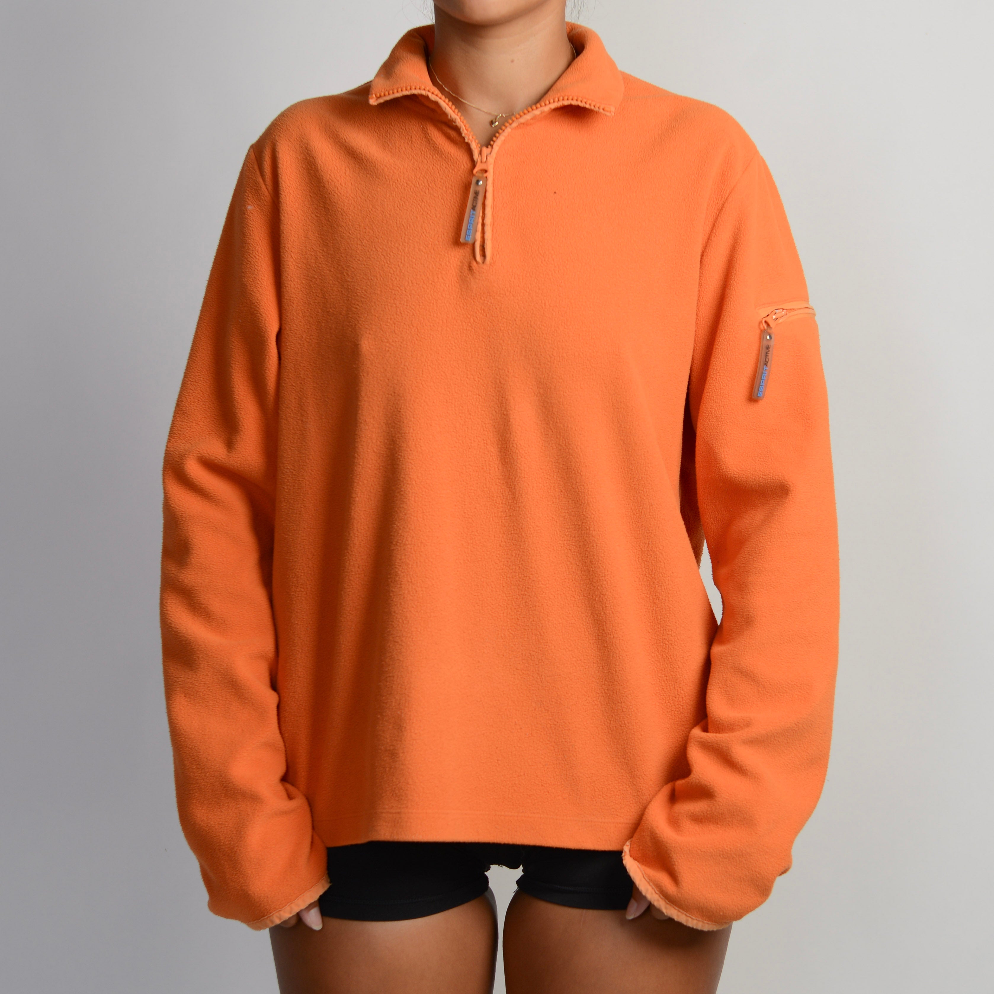 ORANGE QUARTER ZIP FLEECE