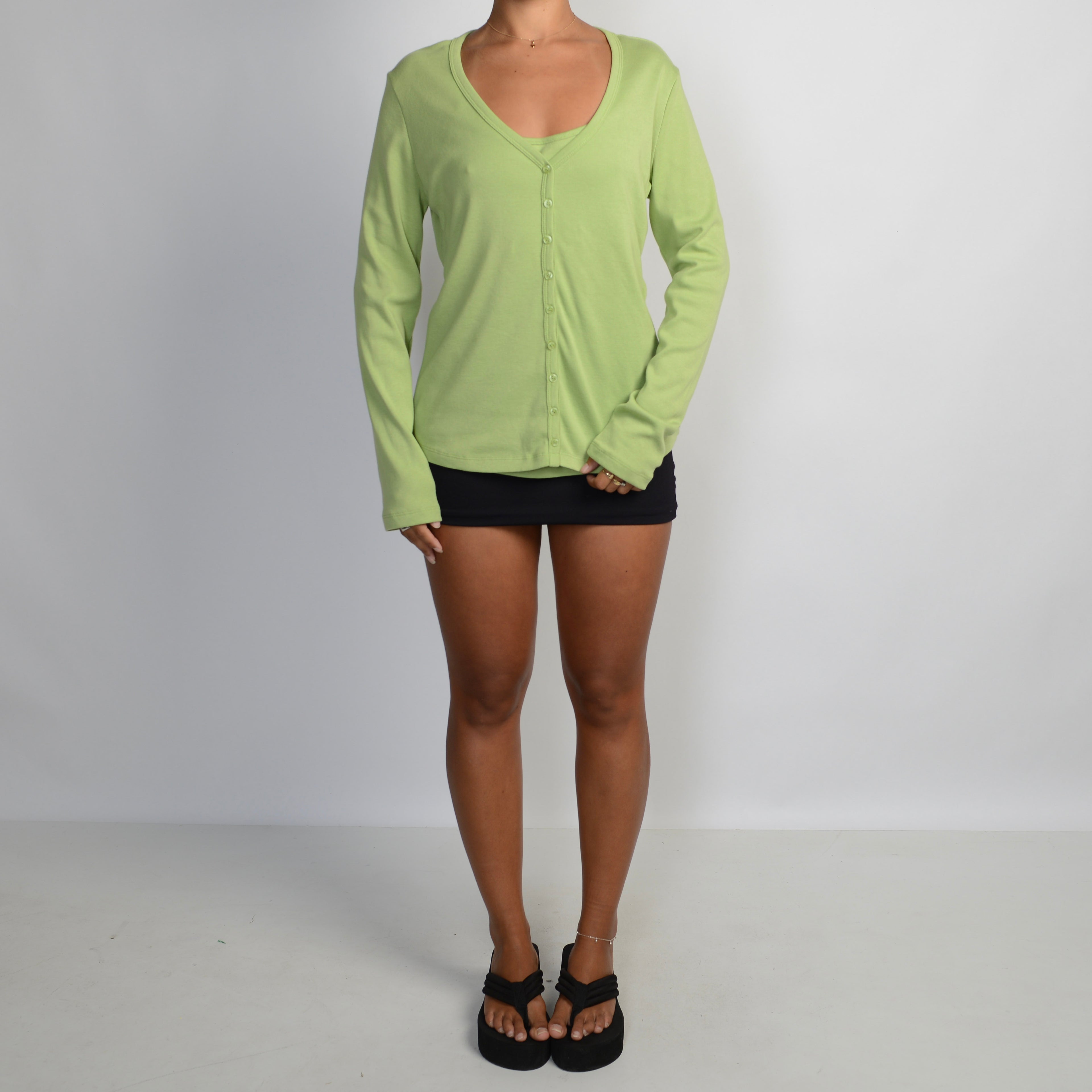 GREEN LAYERED TOP