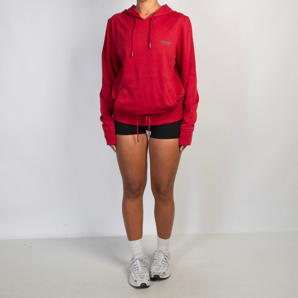 RED DRAWSTRING HOODE