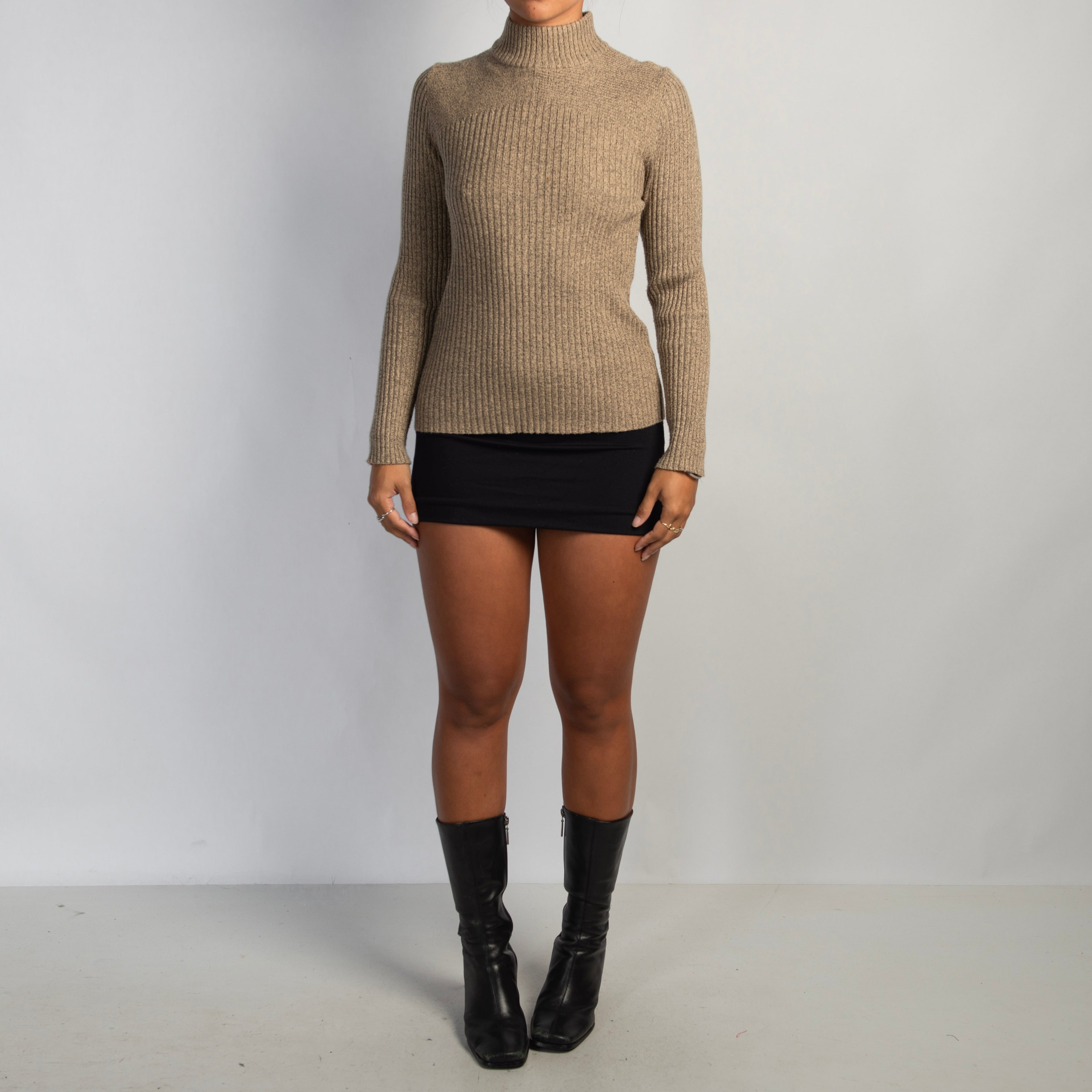 BROWN MARLE LONG SLEEVE TOP