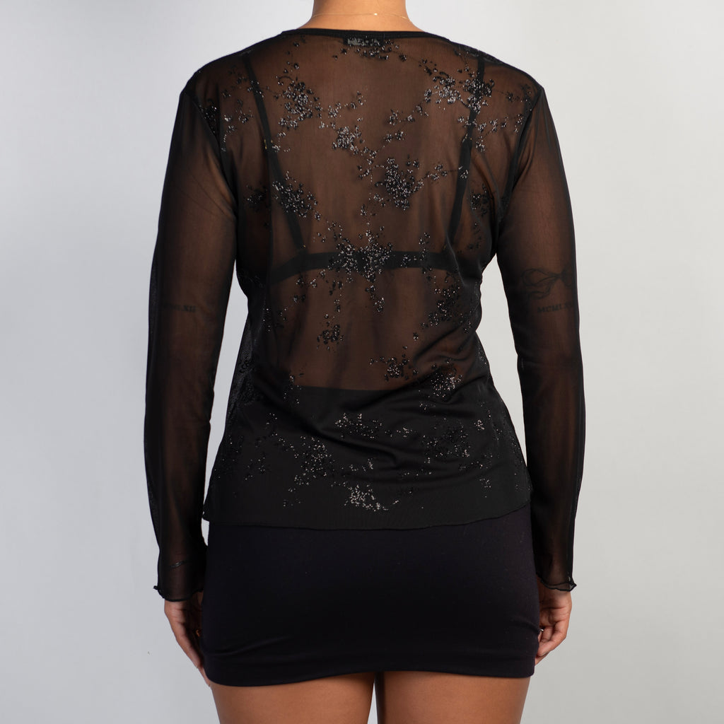SHEER MESH CARDIGAN