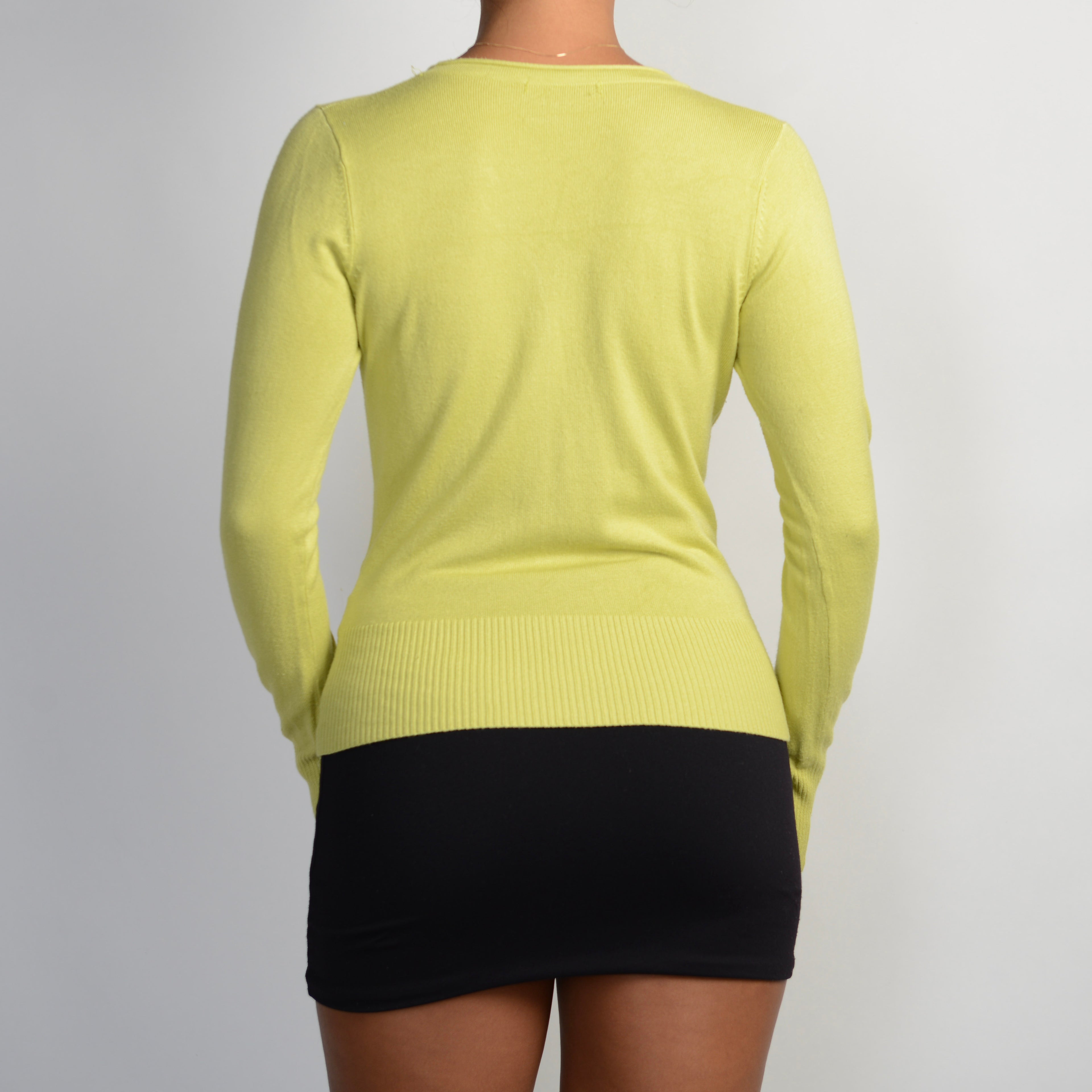 LIME SOFT KNIT CARDIGAN