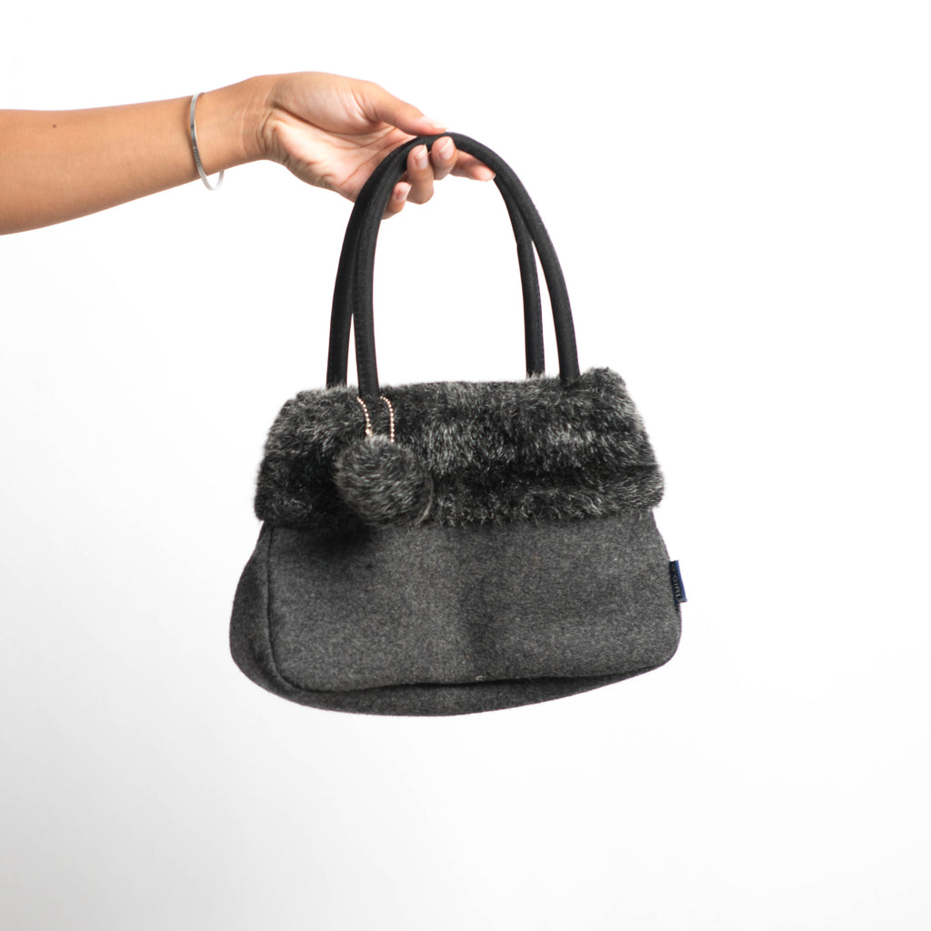 FAUX FUR TRIM BAG