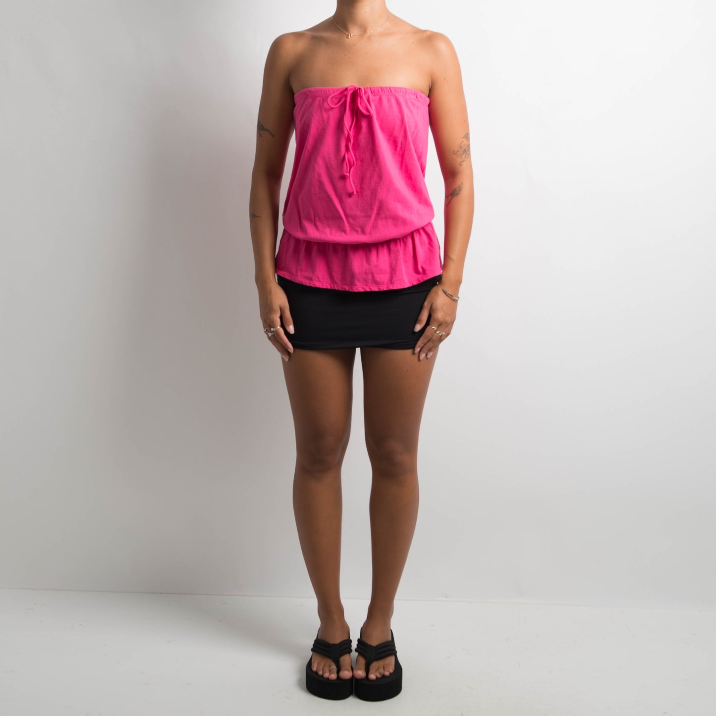 PINK STRAPLESS TOP