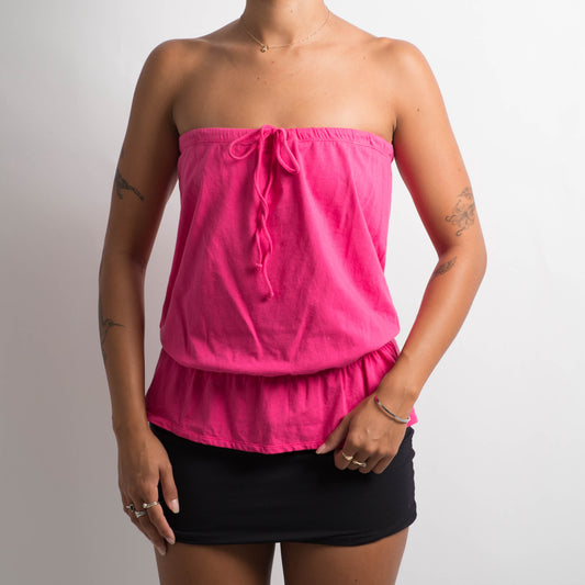 PINK STRAPLESS TOP