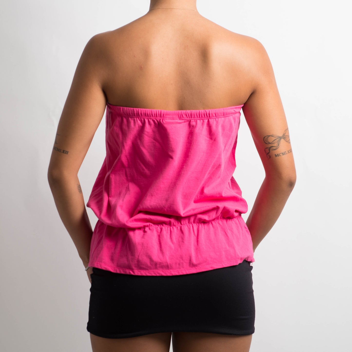 PINK STRAPLESS TOP