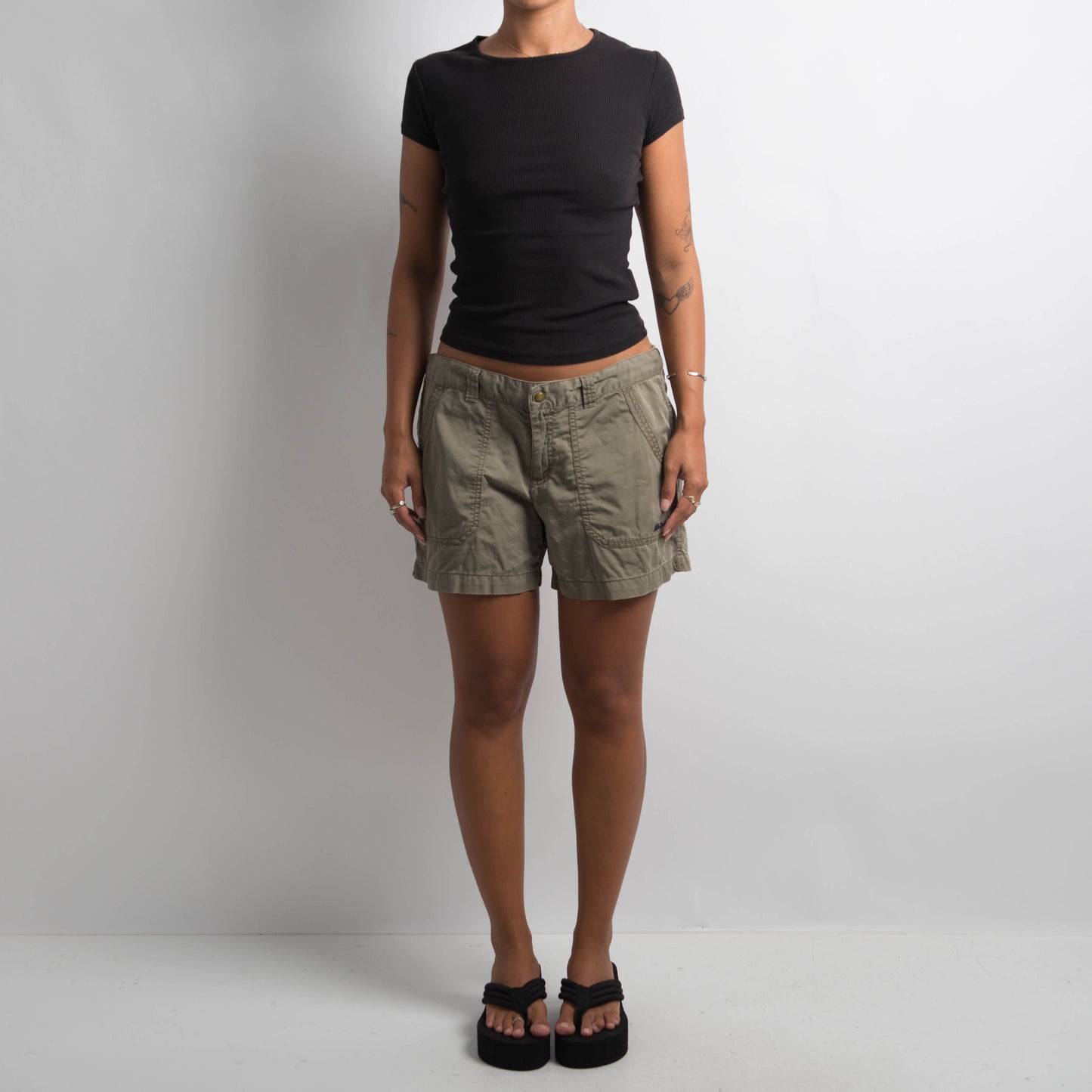 KHAKI COTTON SHORTS