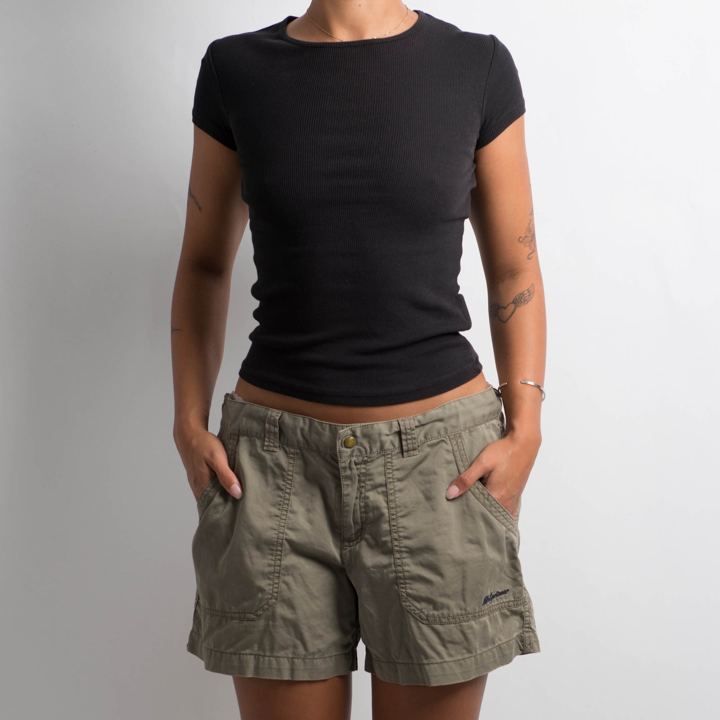 KHAKI COTTON SHORTS