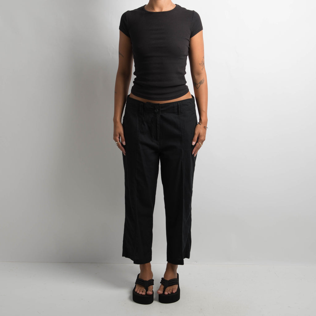 BLACK CROP PANTS