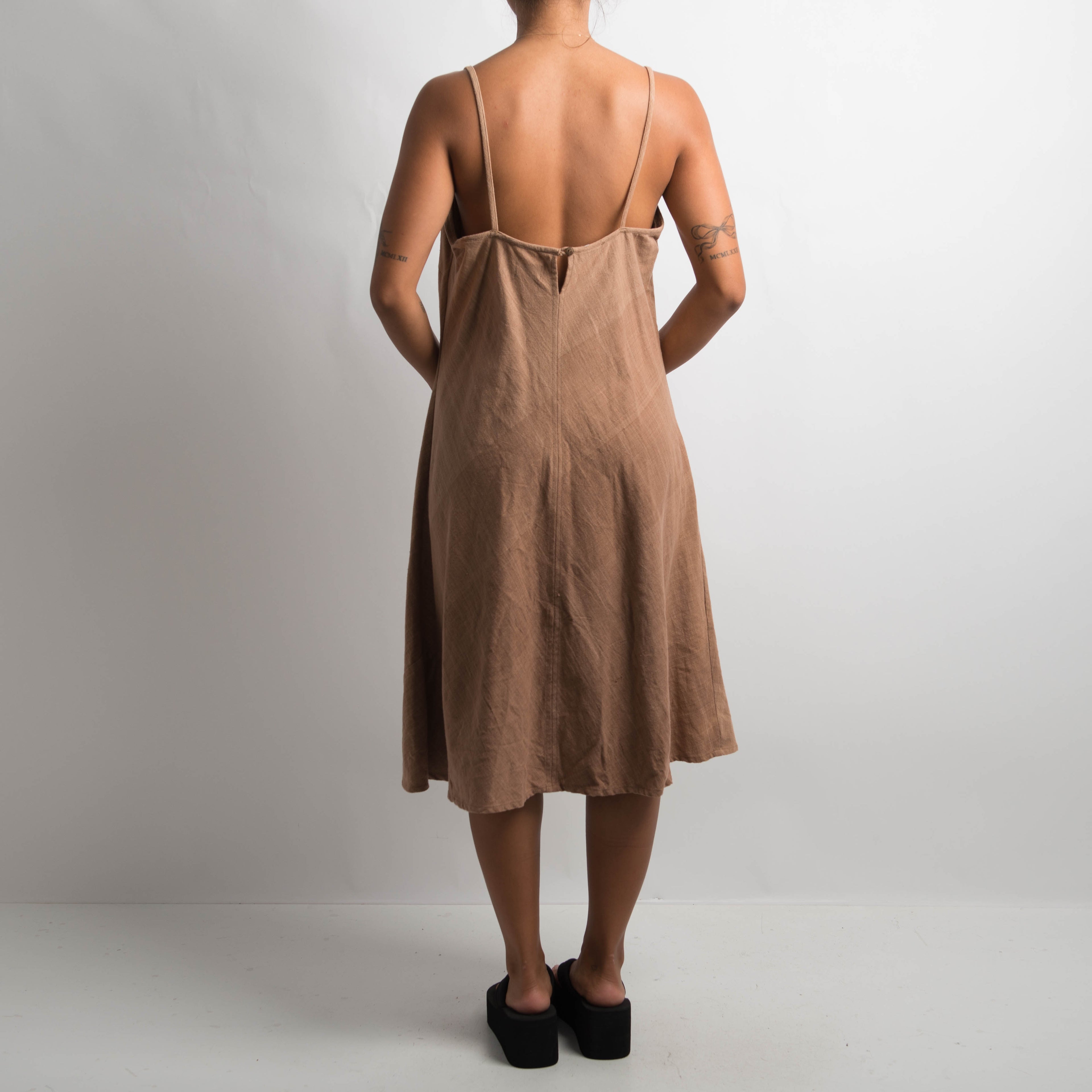 BROWN COTTON DRESS
