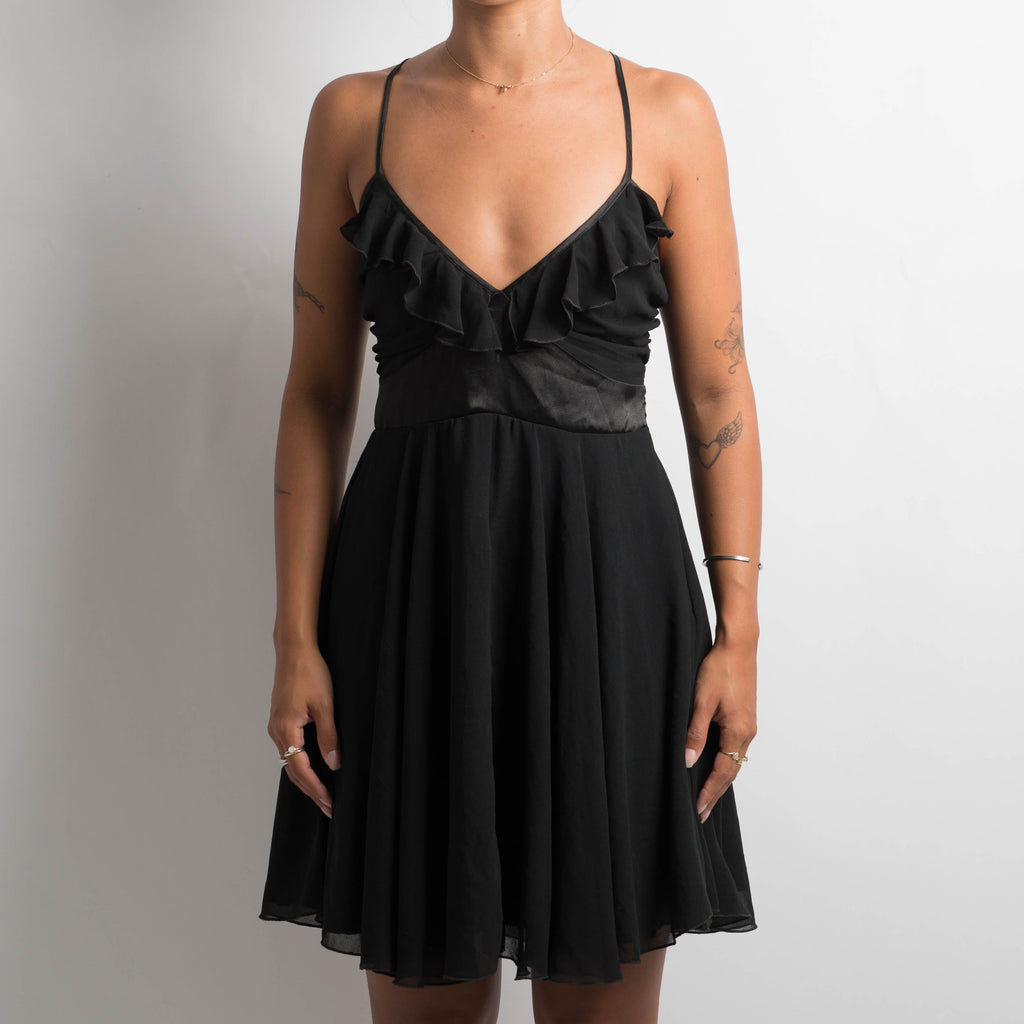 BLACK RUFFLE DRESS