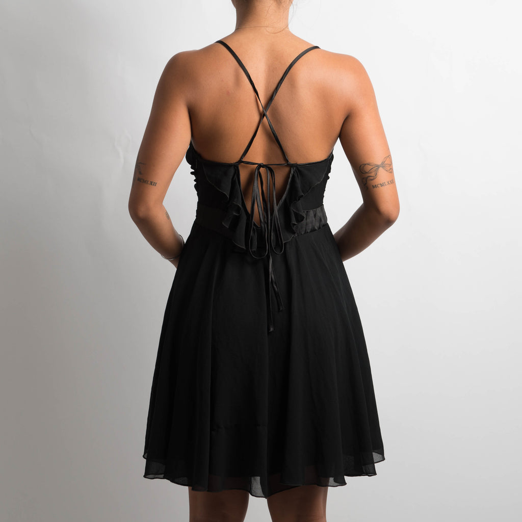 BLACK RUFFLE DRESS