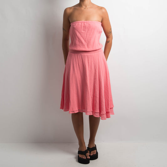 PINK STRAPLESS DRESS