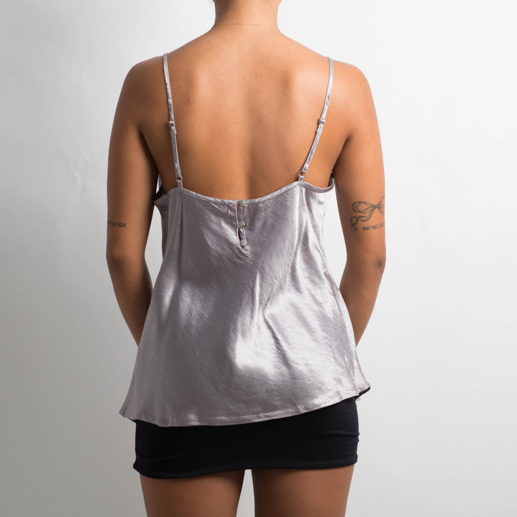 SILVER SATIN CAMISOLE