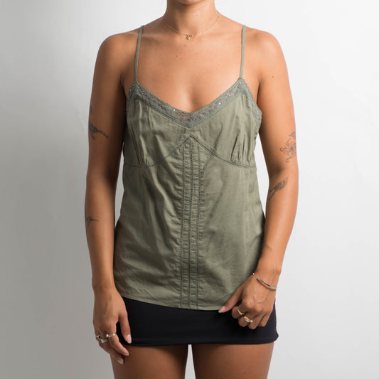 KHAKI COTTON CAMISOLE