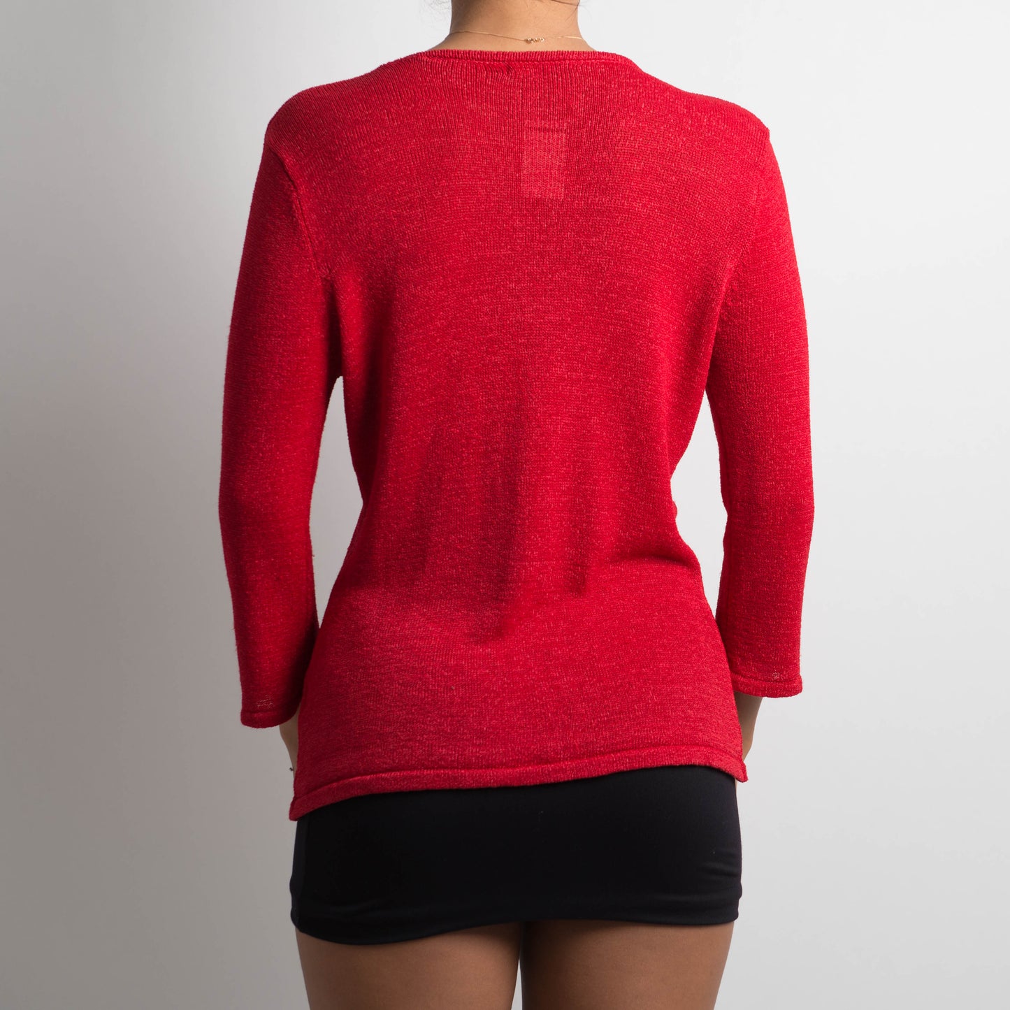 RED KNIT CARDIGAN