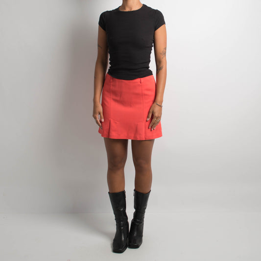 BRIGHT CORAL MINI SKIRT