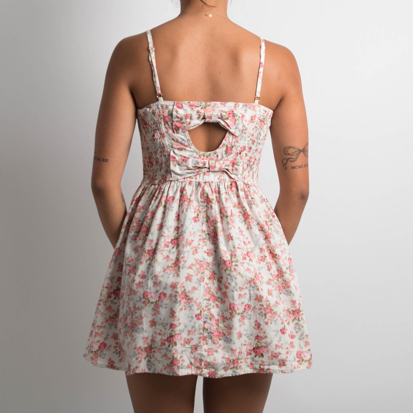 PINK FLORAL MINI DRESS