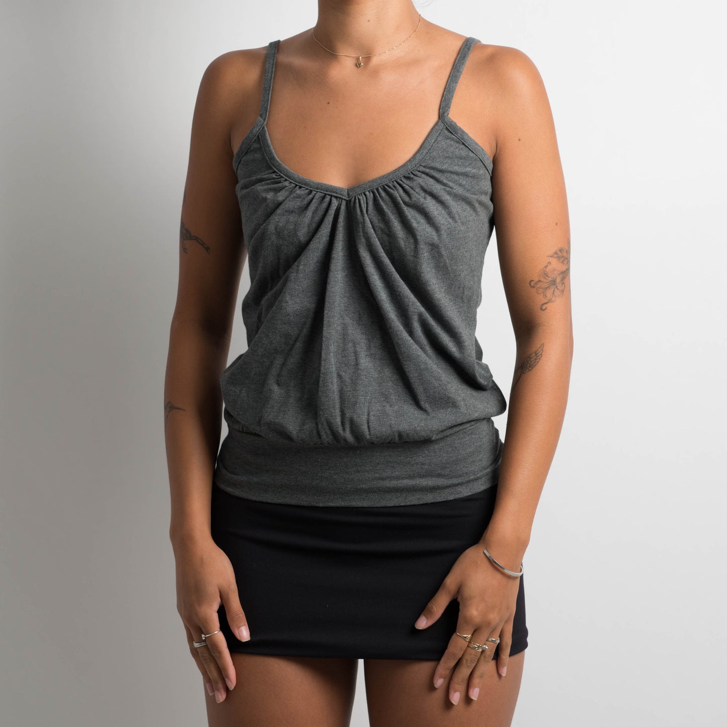 GREY GATHERED CAMISOLE