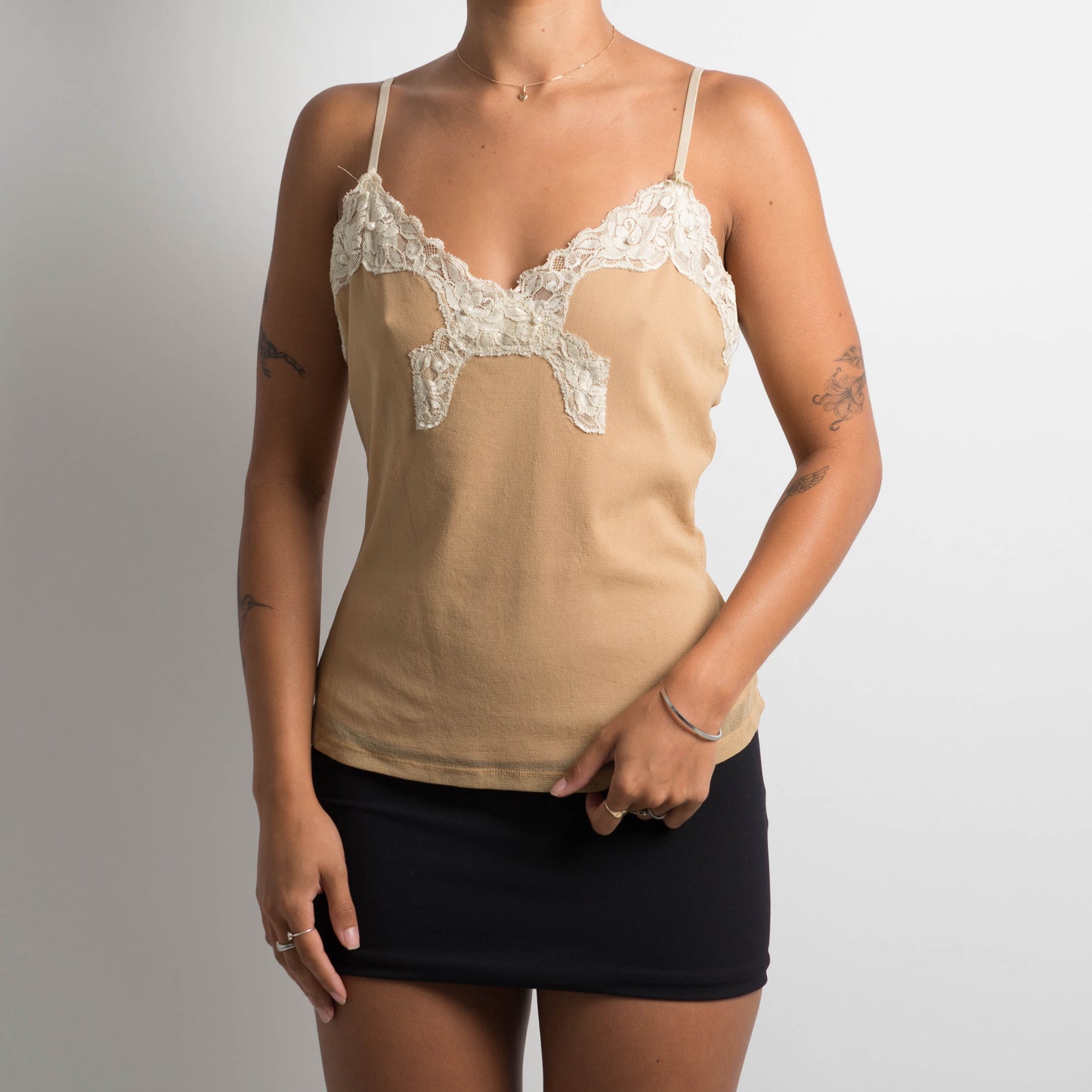 TAN MESH CAMISOLE