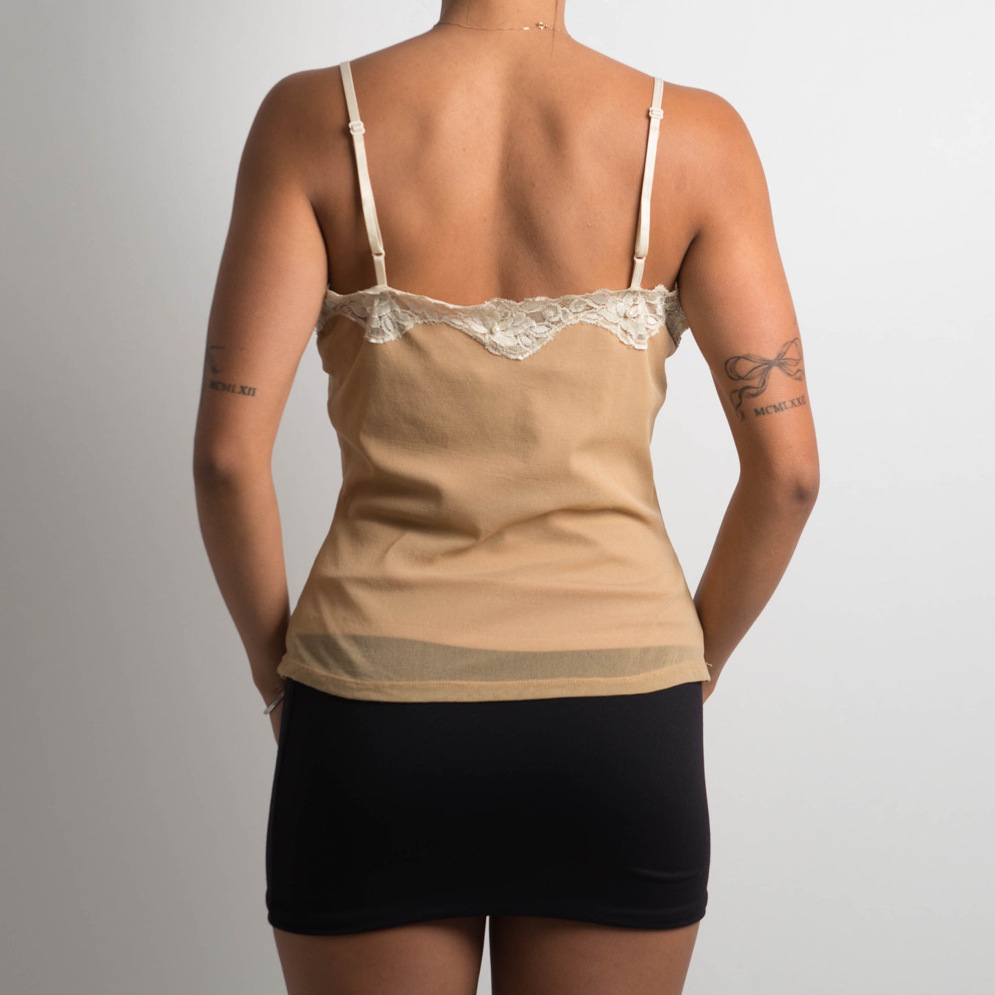 TAN MESH CAMISOLE