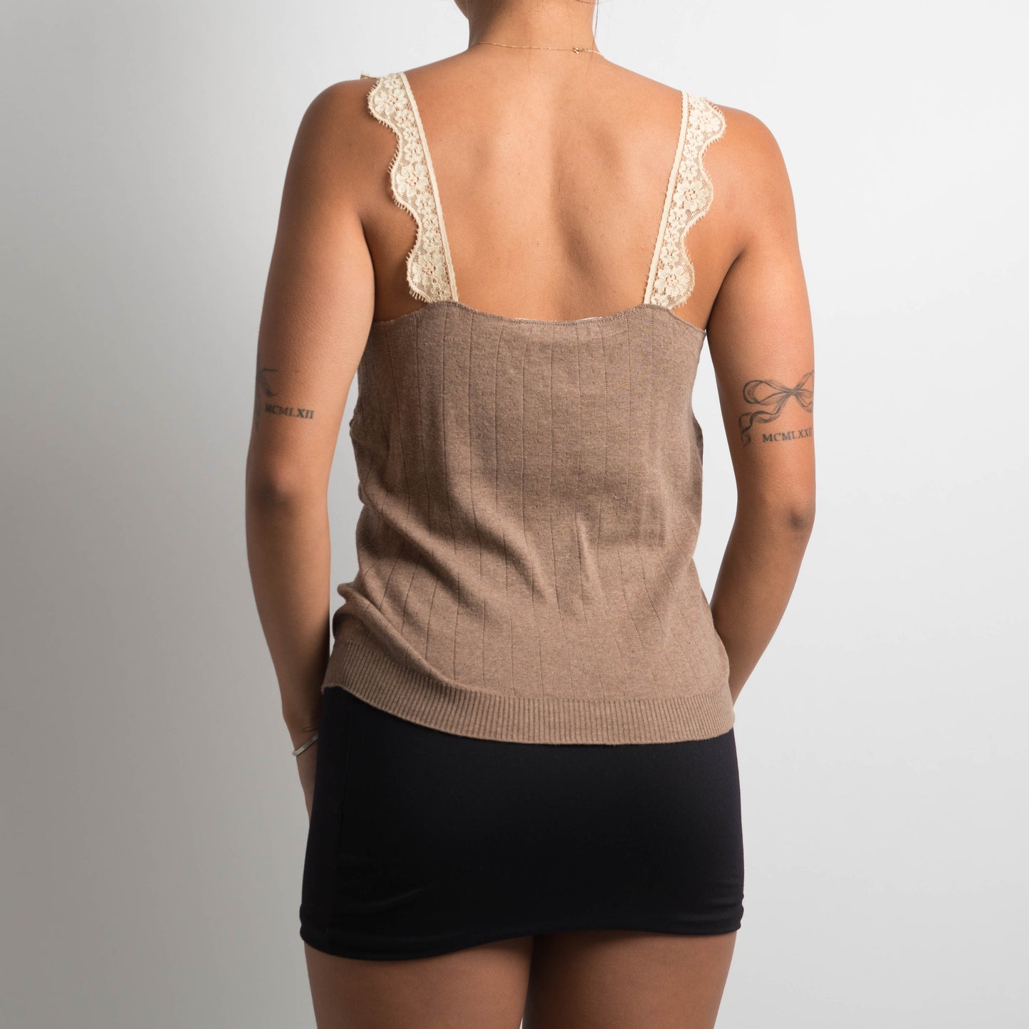 BROWN POINTELLE CAMISOLE