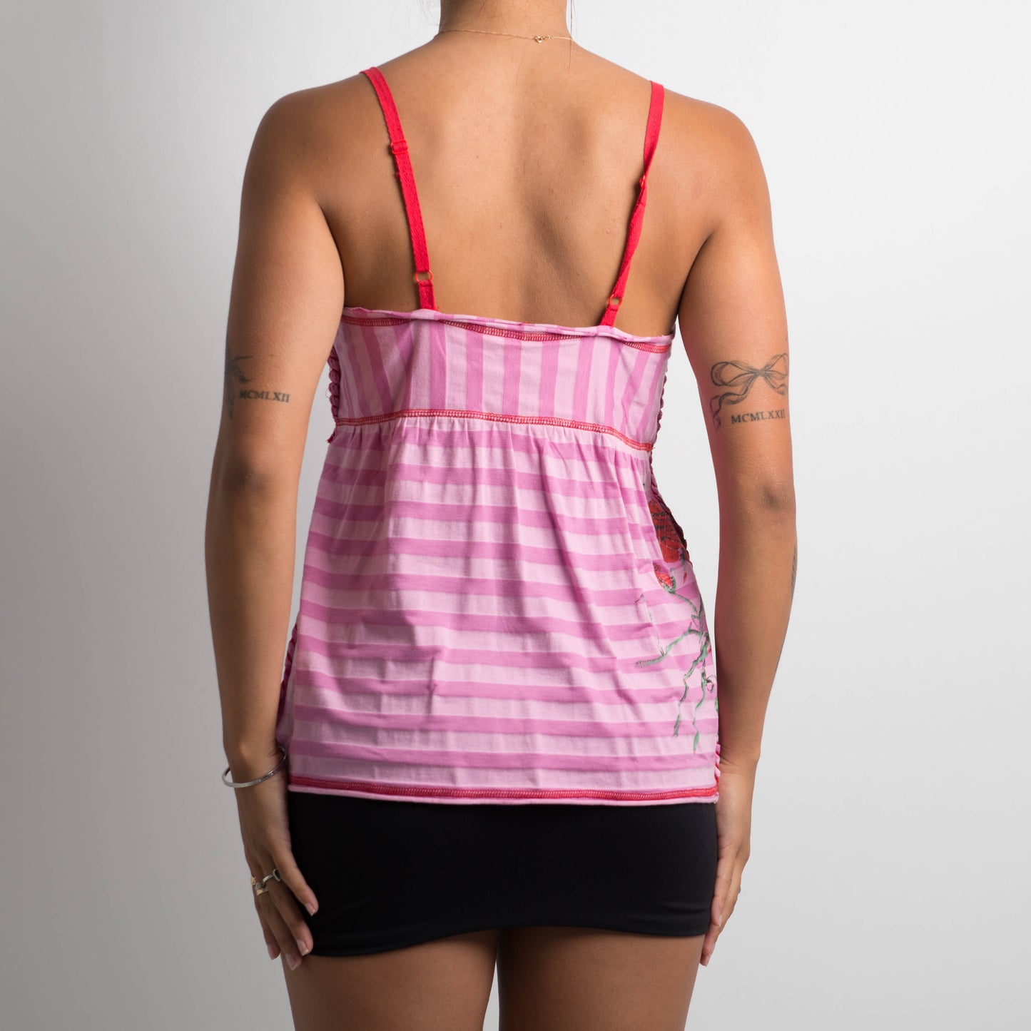 PINK STRIPED BABYDOLL TOP