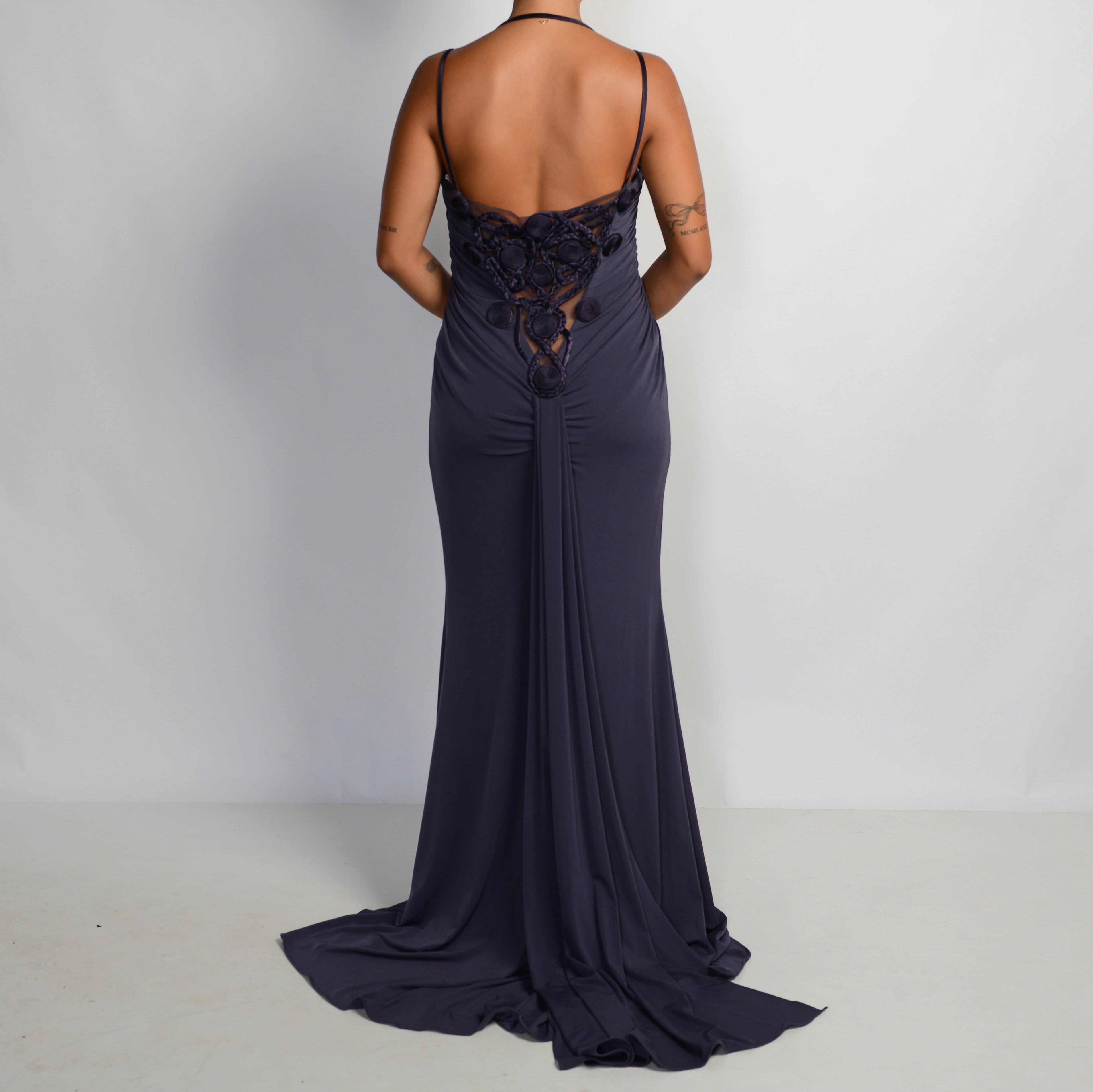 DEEP PURPLE STRAPPY GOWN