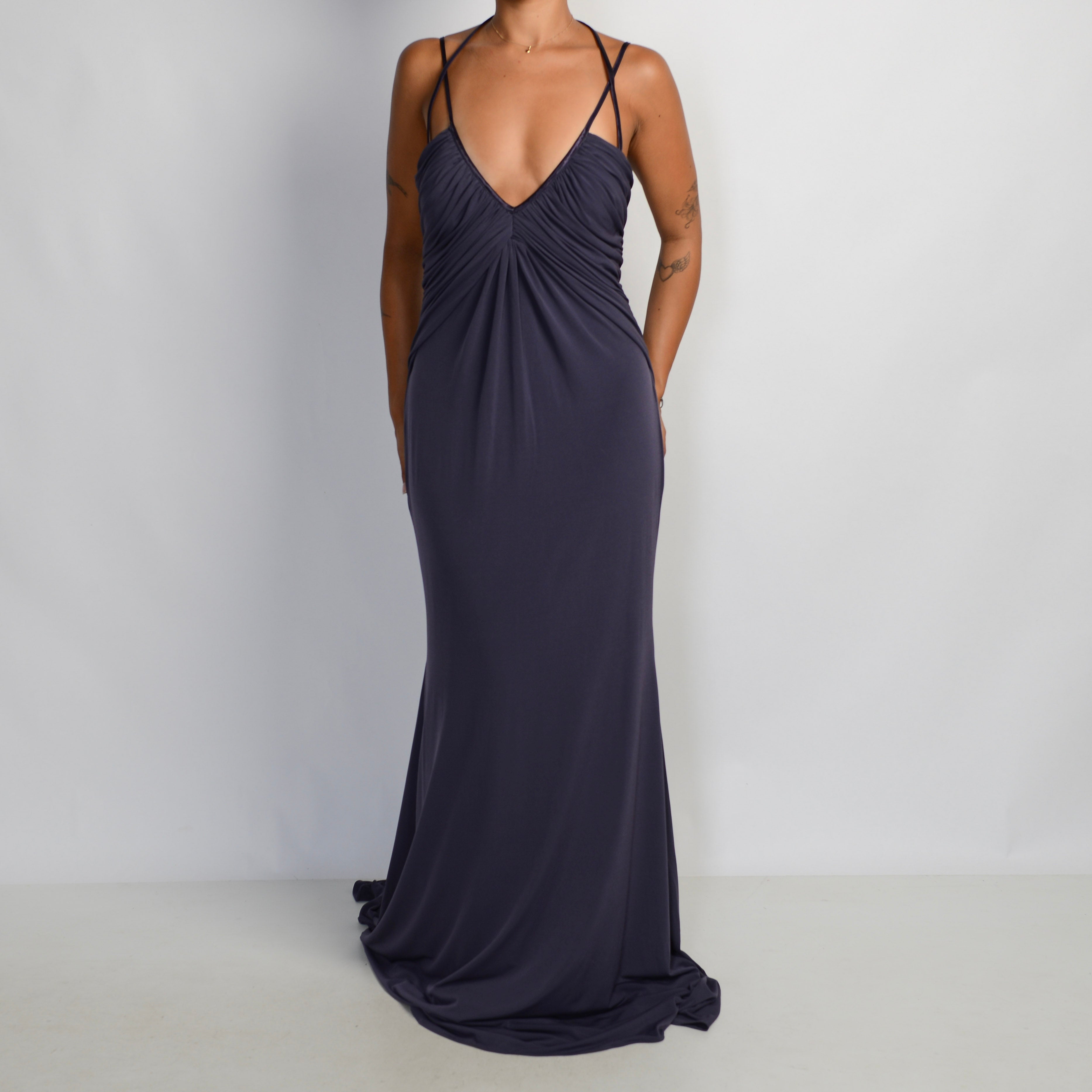 DEEP PURPLE STRAPPY GOWN
