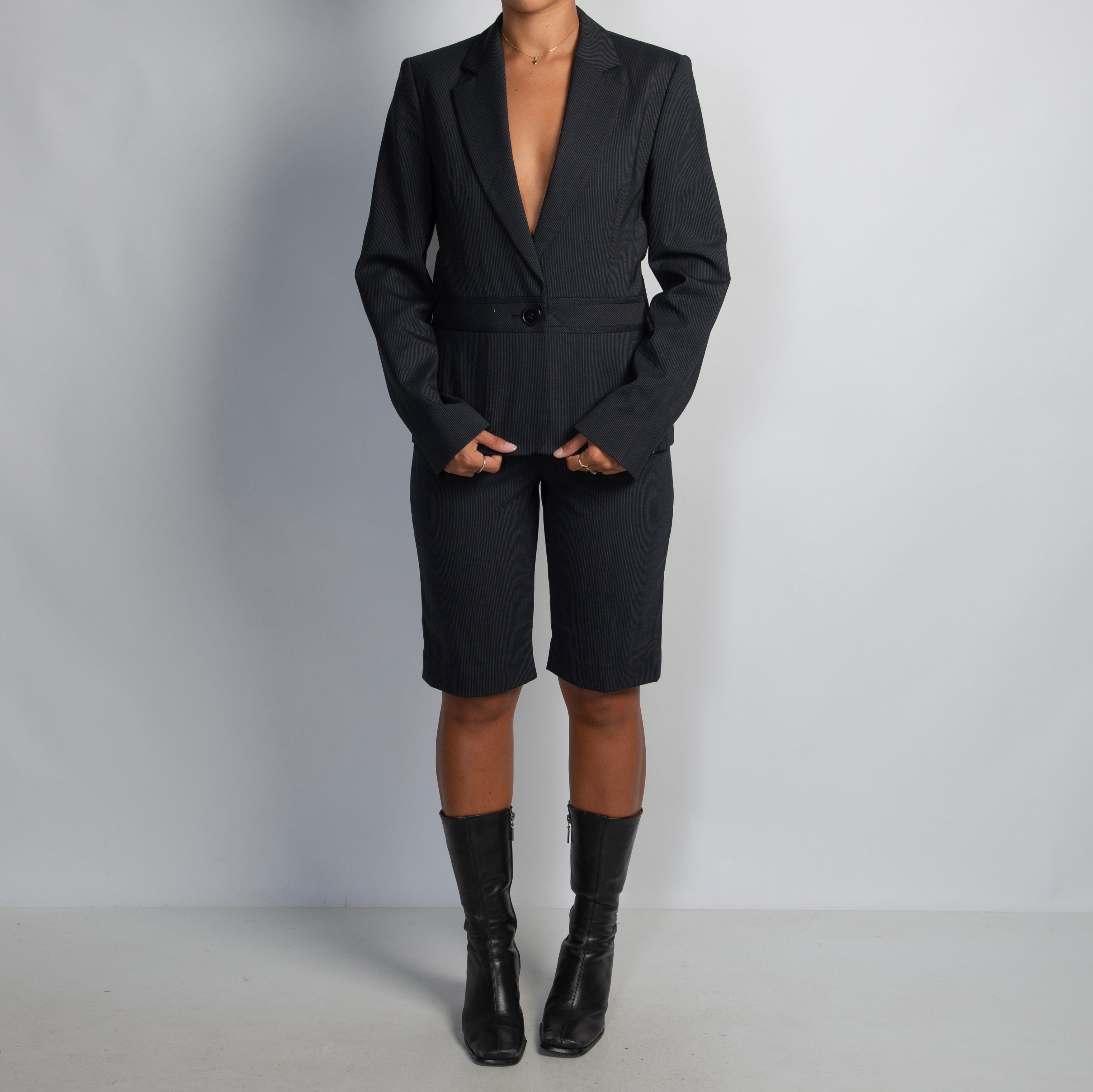 DARK NAVY STRIPE SUIT SET