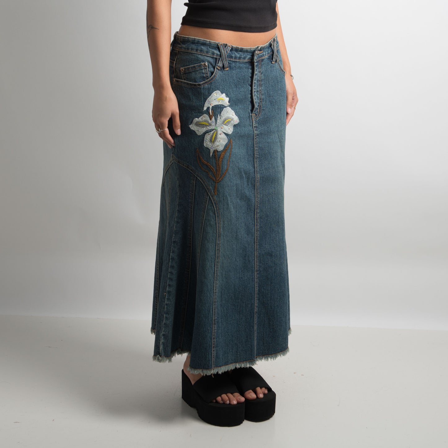 DENIM LONGLINE SKIRT