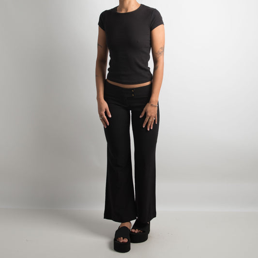 BLACK BOOTCUT TROUSERS