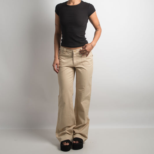 TAN BOOTCUT TROUSERS