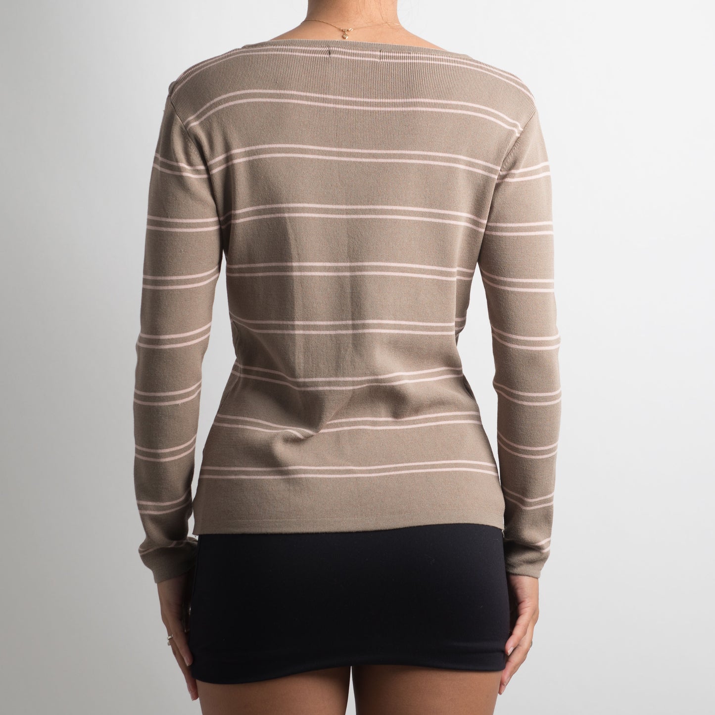 TAUPE STRIPED LONG SLEEVE