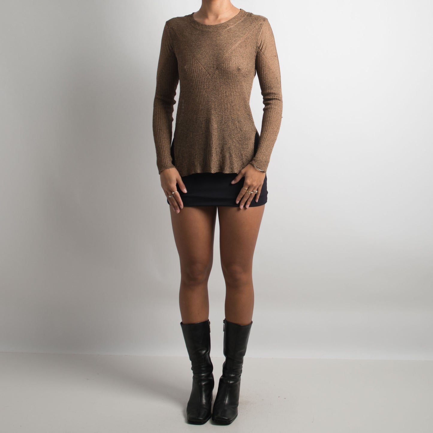 SHEER BROWN LONG SLEEVE