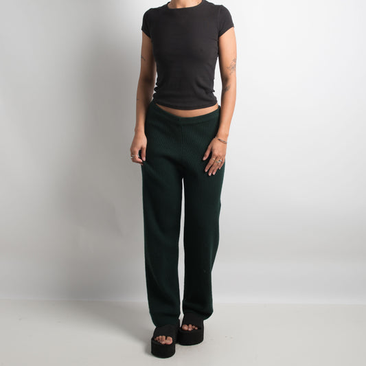 DARK GREEN KNIT PANTS