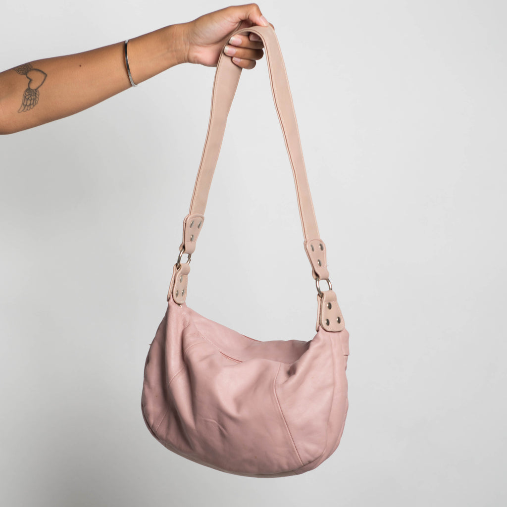 PINK LEATHER SHOULDER BAG