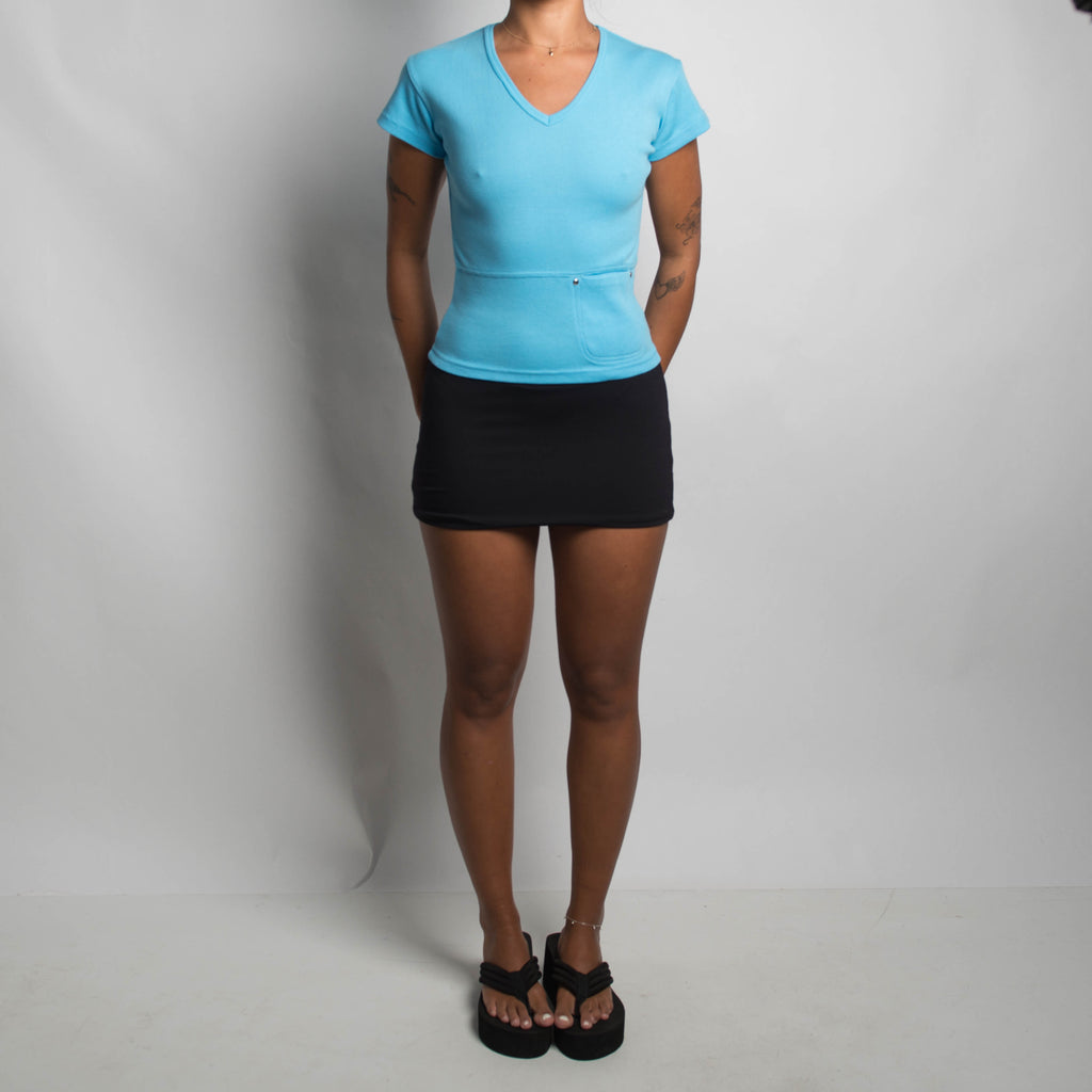 BLUE COTTON POCKET TEE