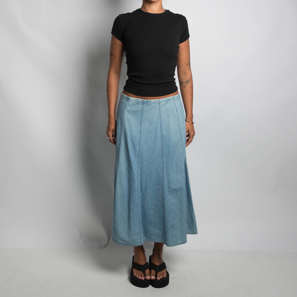 SOFT DENIM LONGLINE SKIRT