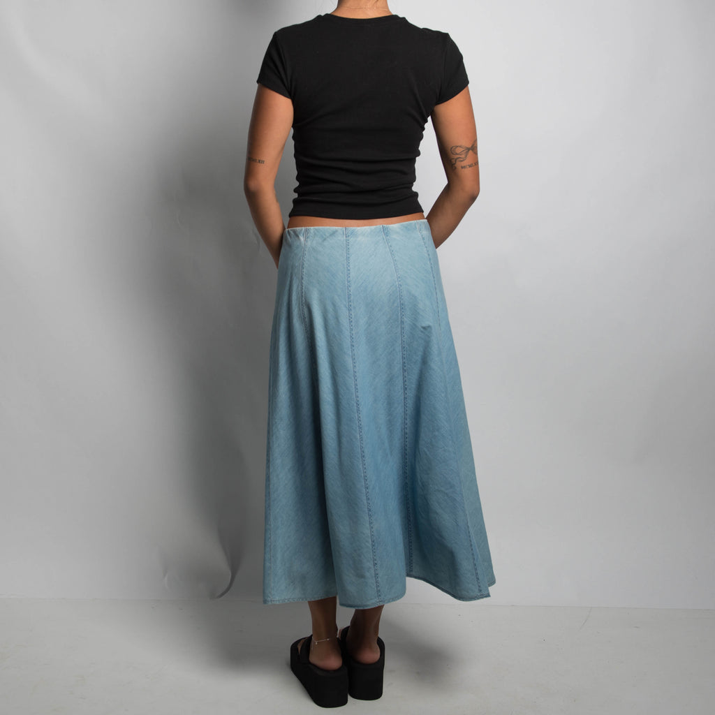 SOFT DENIM LONGLINE SKIRT