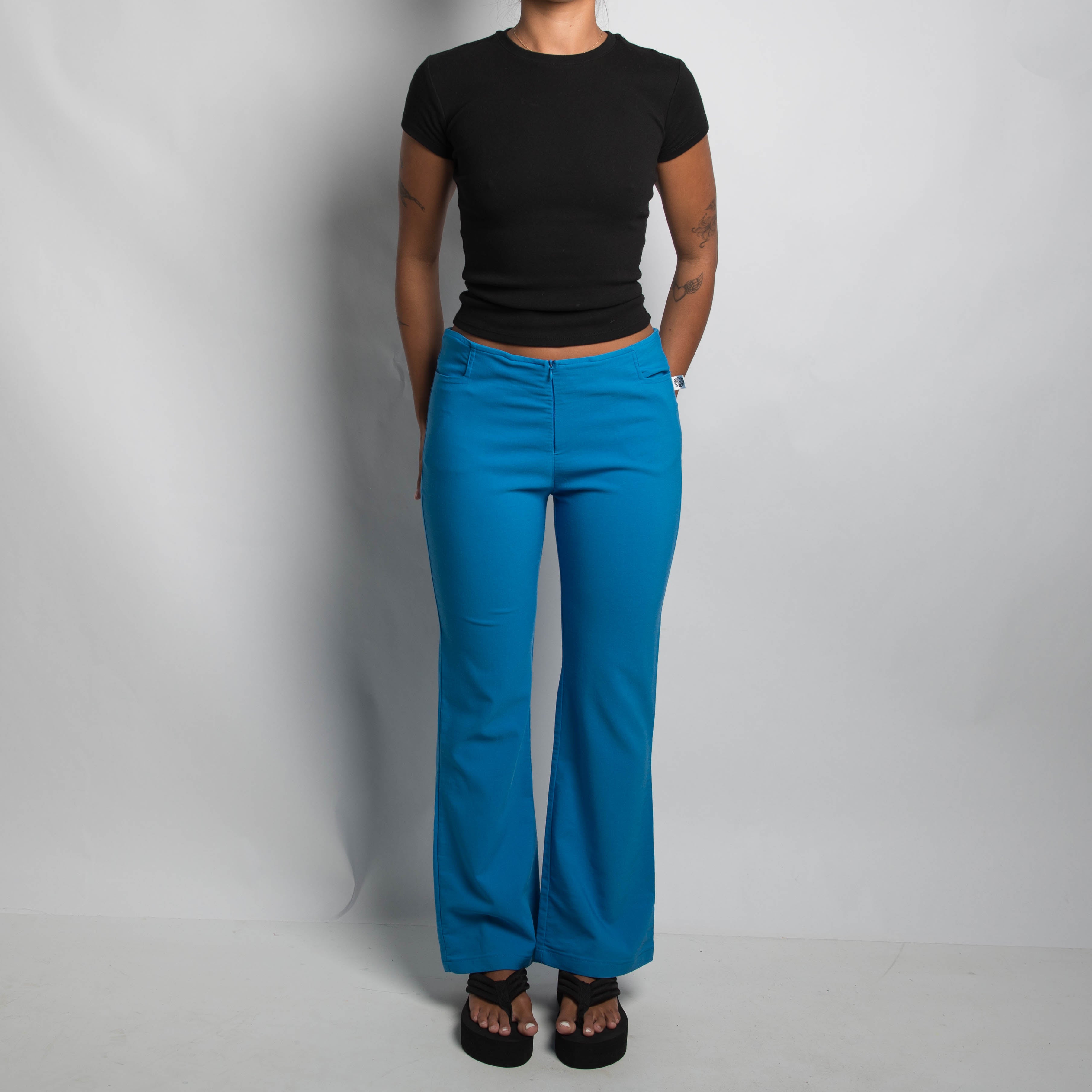 BLUE BOOTCUT TROUSERS