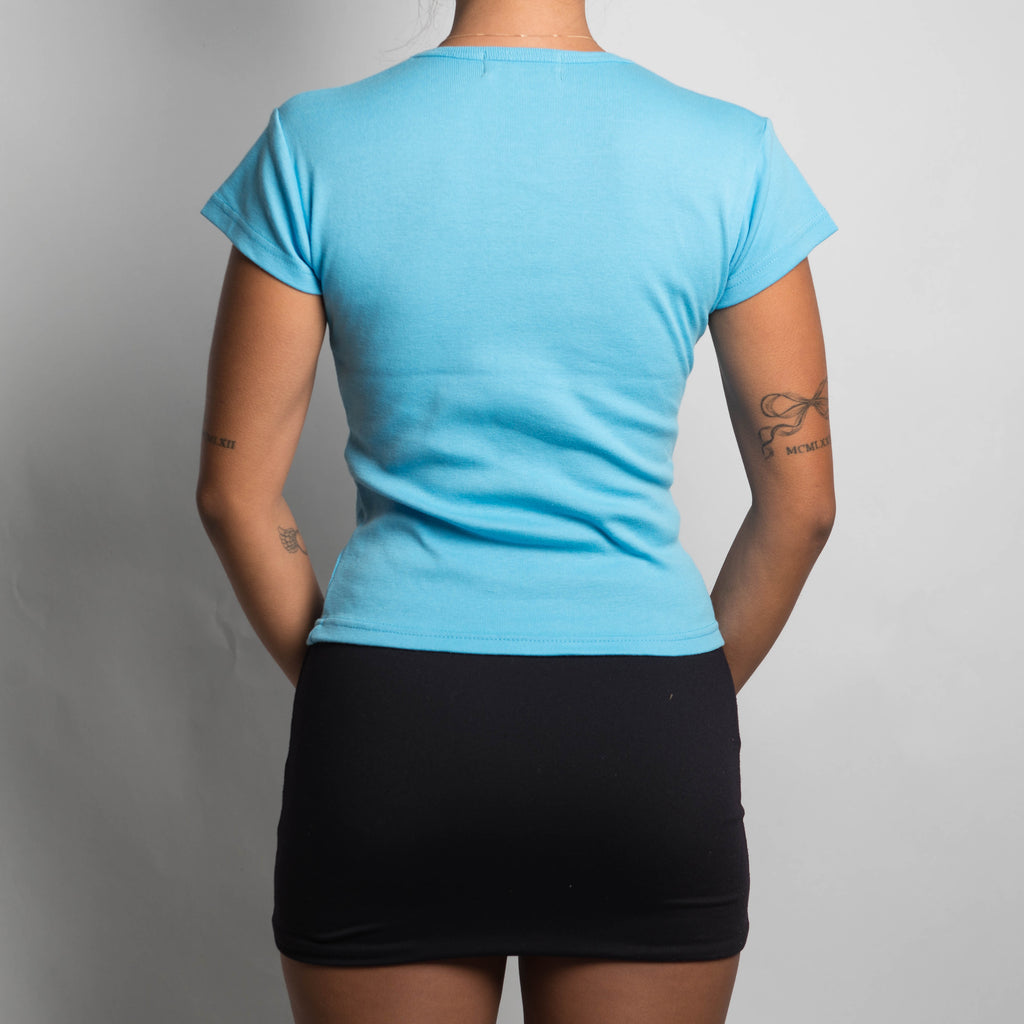 BLUE COTTON POCKET TEE